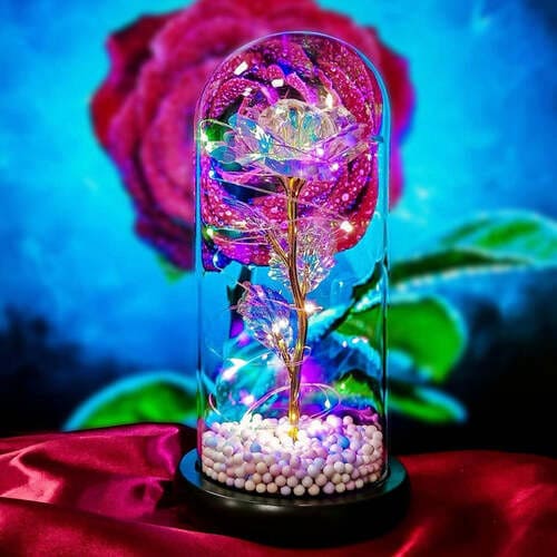 Rose Light Up Flower – Crystal Rose Diamond Lamp with LED Lights for Flowers, Unique Wedding Gifts